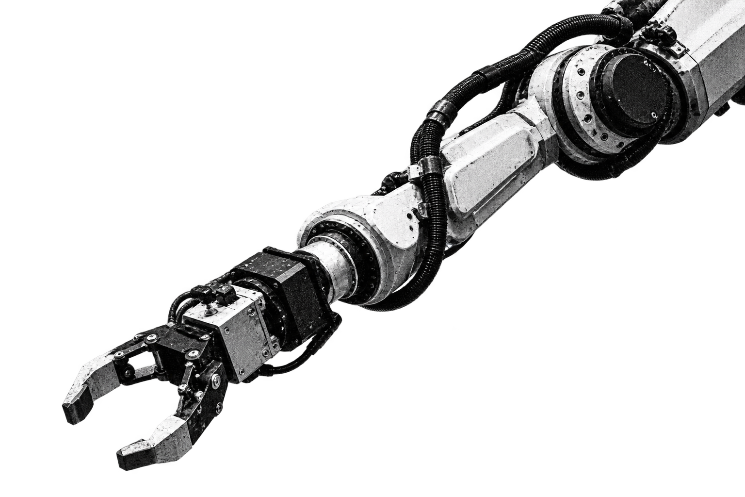 High-contrast concept study of a specialty robot arm